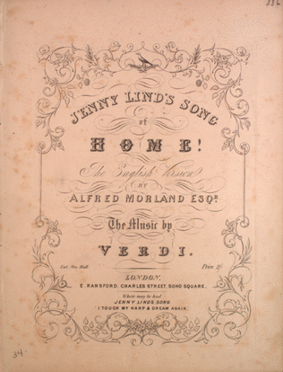 Jenny Lind's Song of Home