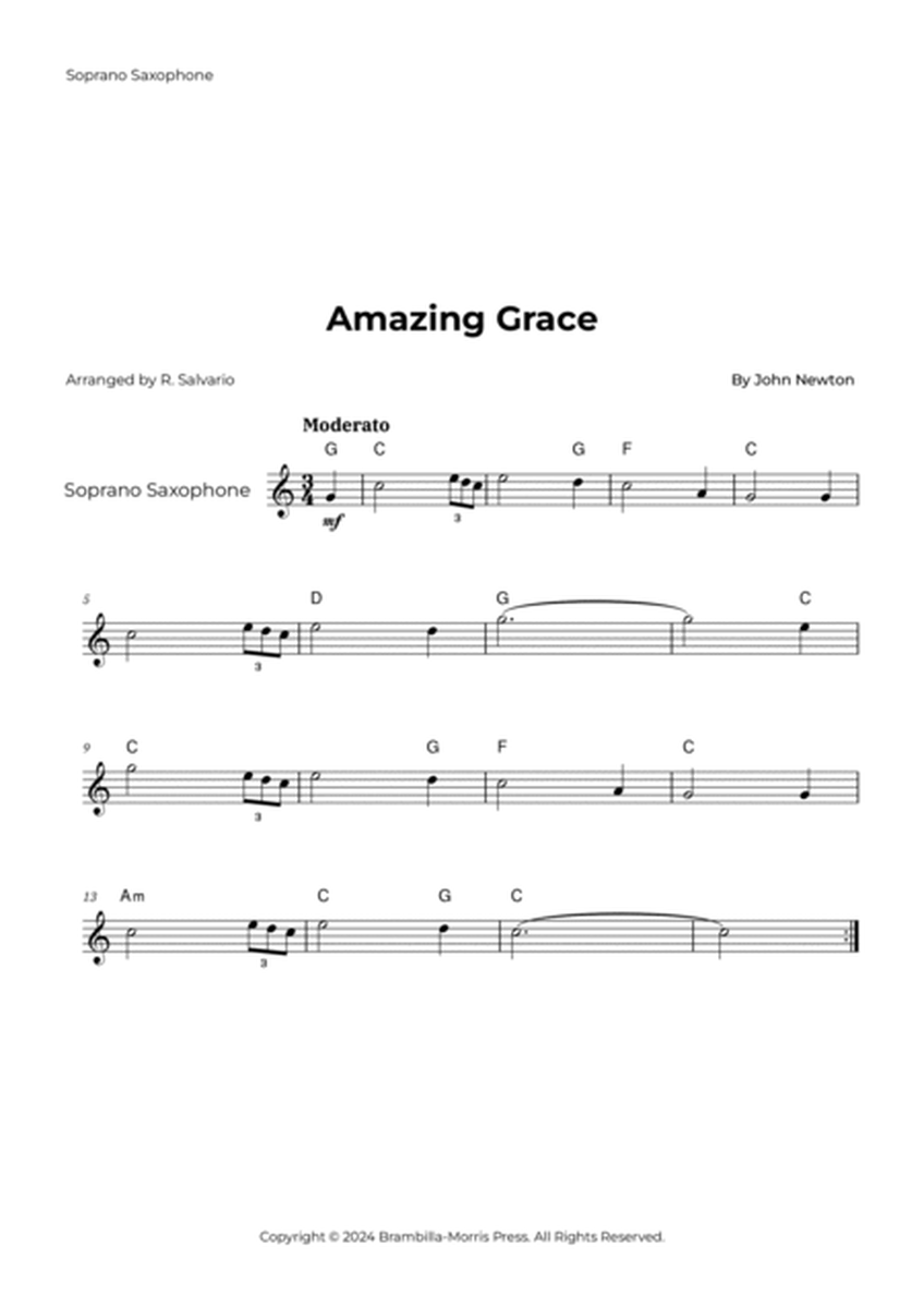 Amazing Grace - Saxophone Quartet (With Piano Accompaniment) image number null