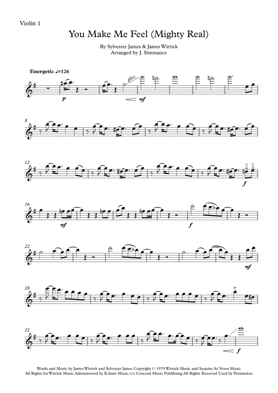 You Make Me Feel (mighty Real) String Quartet scores gallery preview page 1