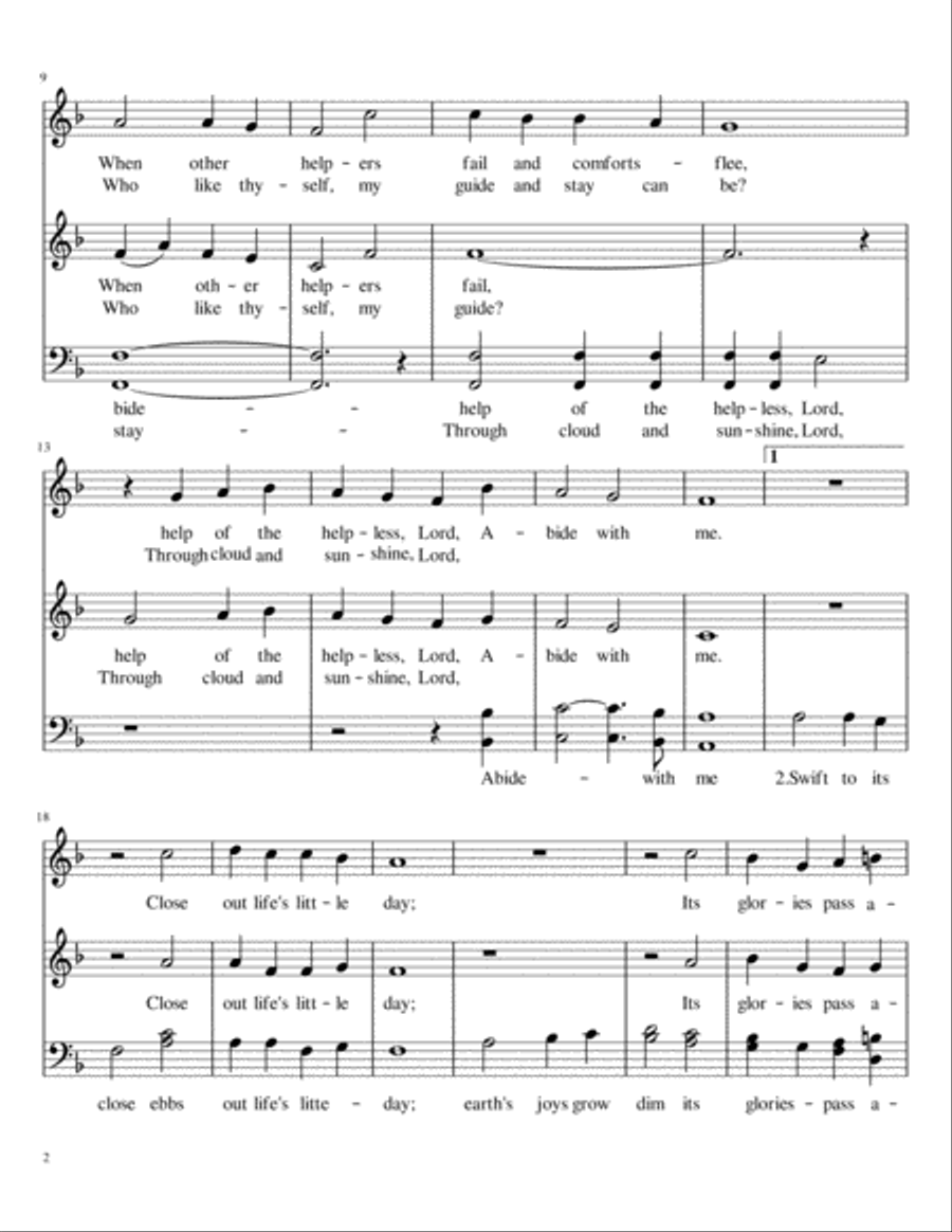 Abide With Me 4-Part scores gallery preview page 2
