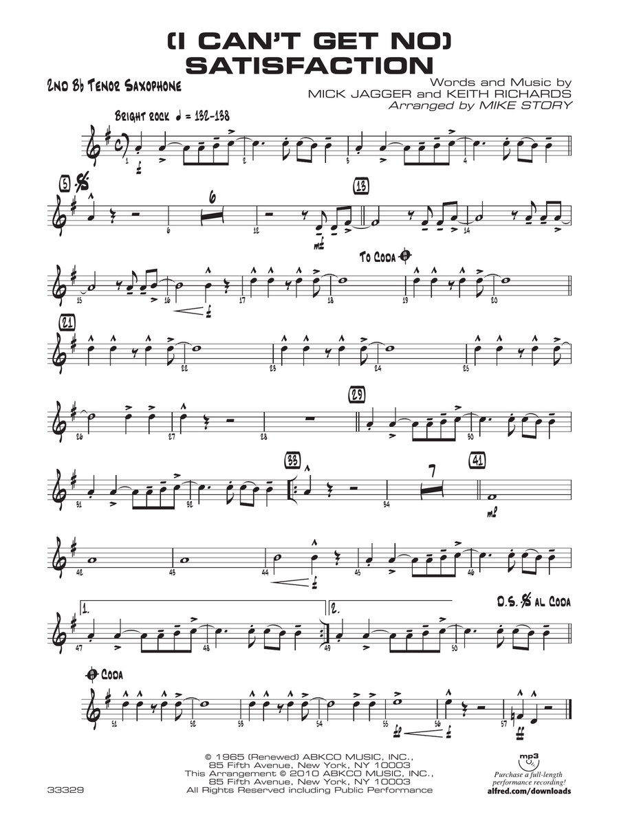 (I Can't Get No) Satisfaction: 2nd B-flat Tenor Saxophone