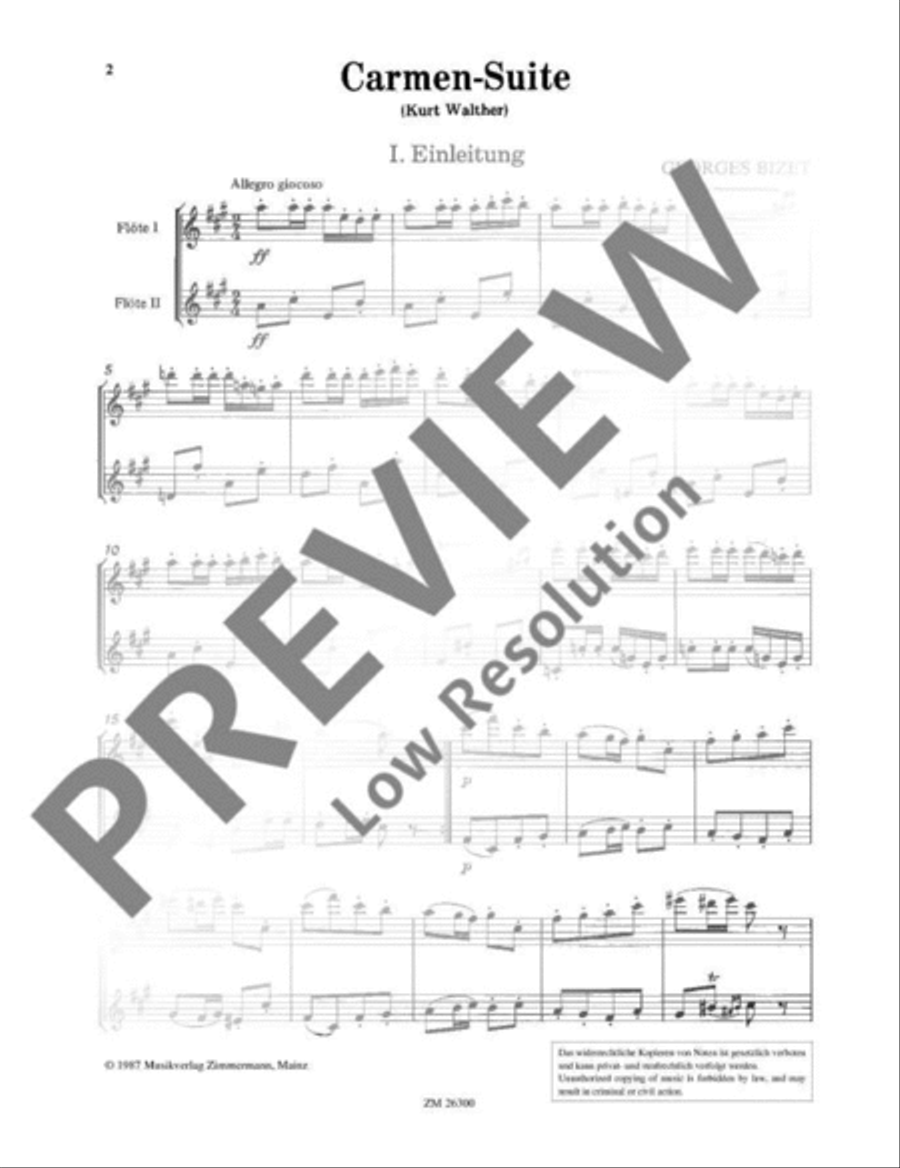 Carmen Suite Flute Duet scores gallery preview page 3