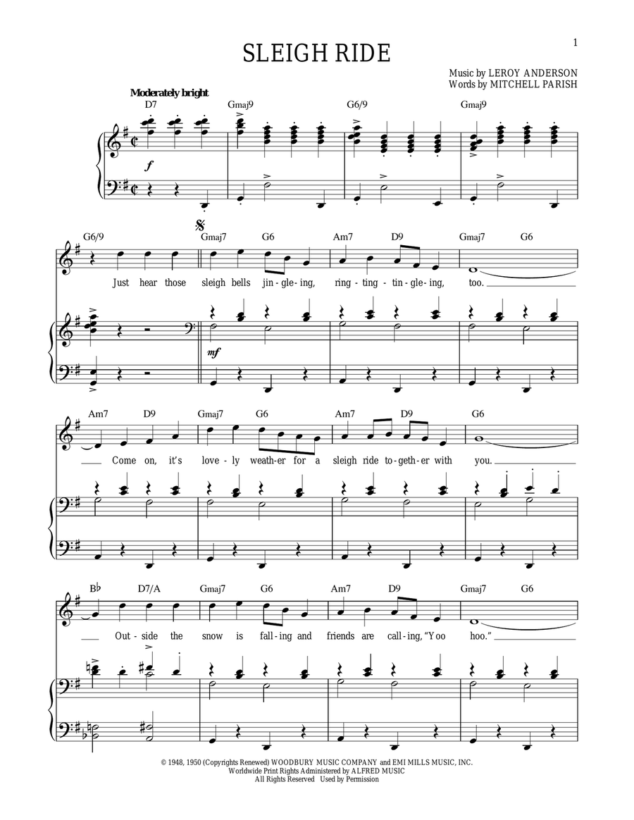 Sleigh Ride Sleigh Ride High Voice scores gallery preview page 1