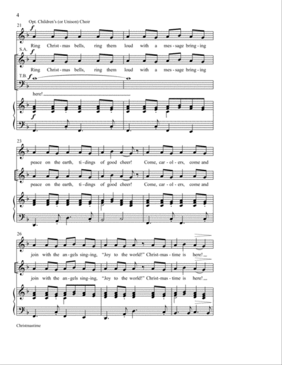 Christmastime Christmastime Unison Choir scores gallery preview page 5
