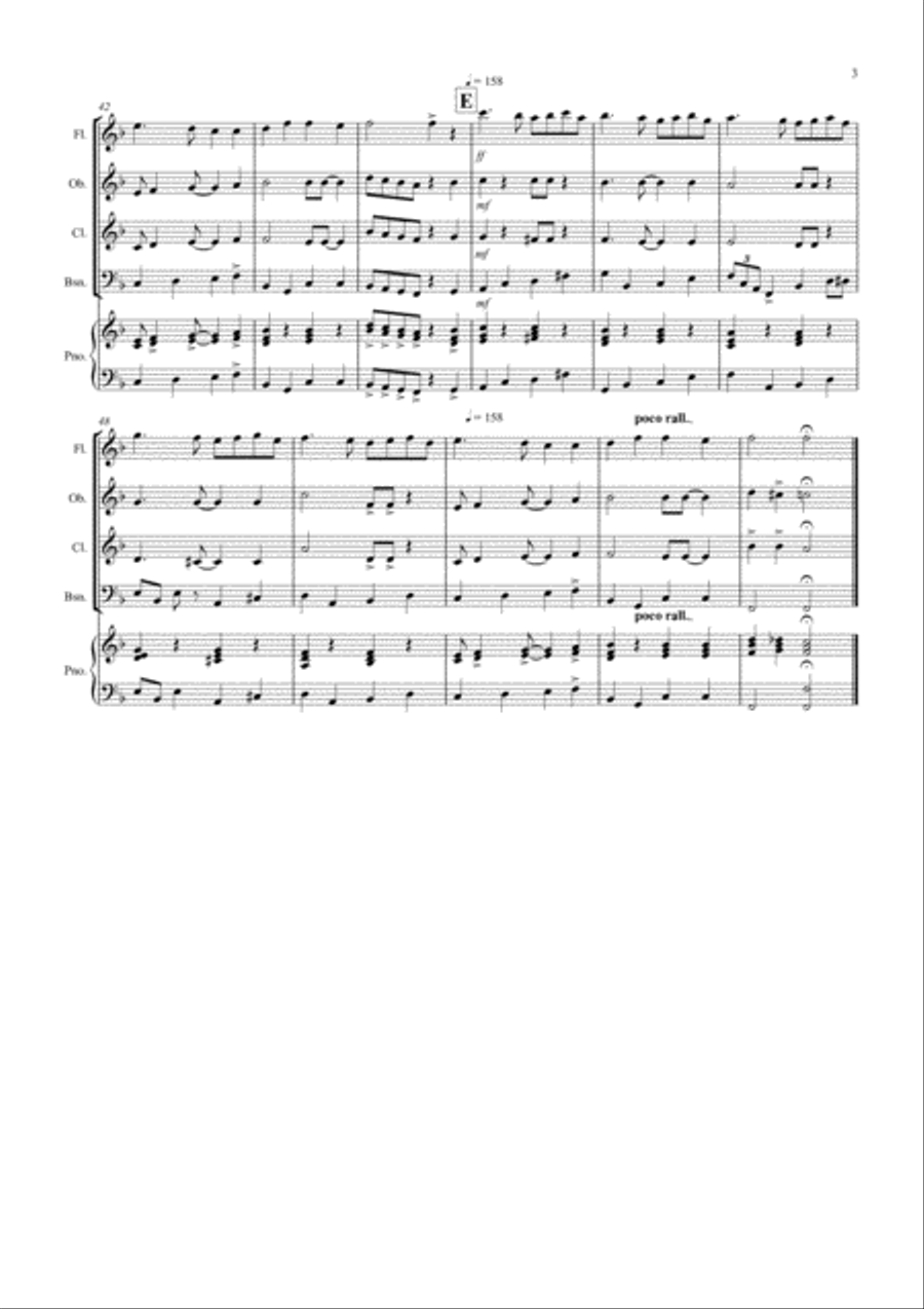Ding Dong Merrily on High (Jazzy Style!) for Wind Quartet Ding Dong Merrily on High (Jazzy Style!) for Wind Quartet Woodwind Quartet scores gallery preview page 3