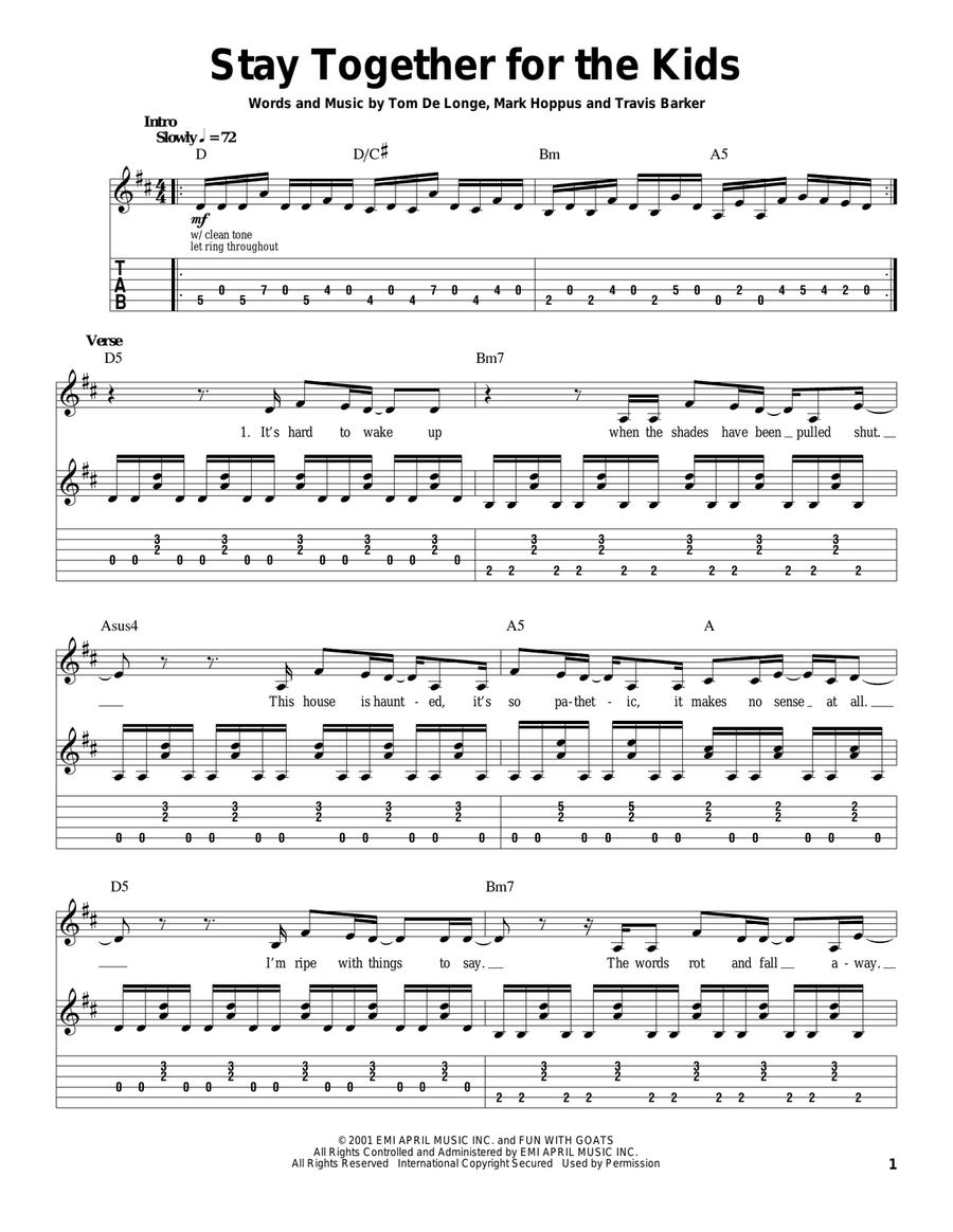 Stay Together For The Kids Acoustic Guitar scores gallery preview page 1