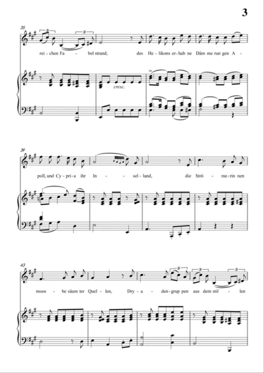 Schubert-Uraniens Flucht(Urania's Flight),D.554 in D for Vocal and Piano Voice scores gallery preview page 4