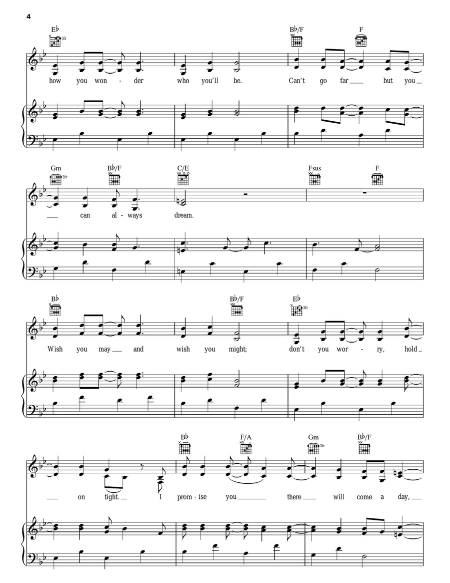 Butterfly Fly Away Piano, Vocal, Guitar scores gallery preview page 4
