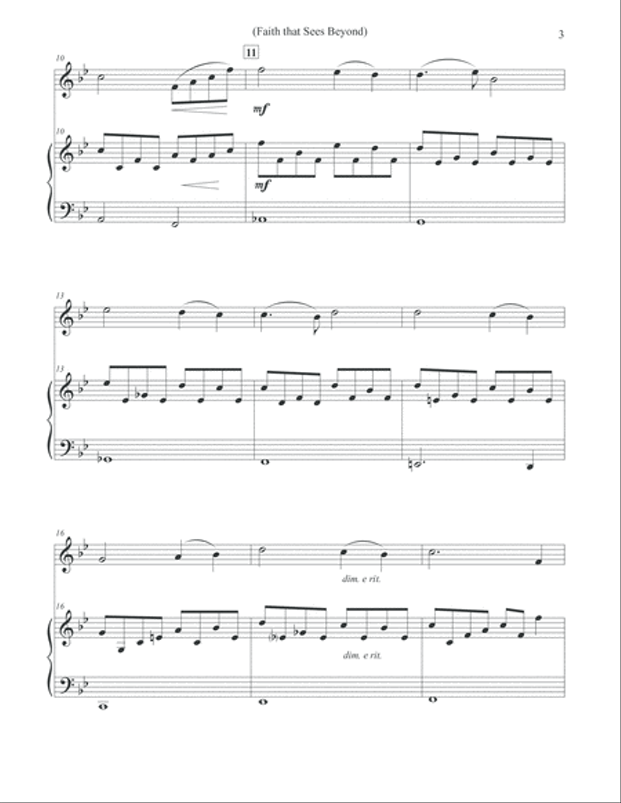 Faith that Sees Beyond - Violin & Piano Violin Solo scores gallery preview page 3