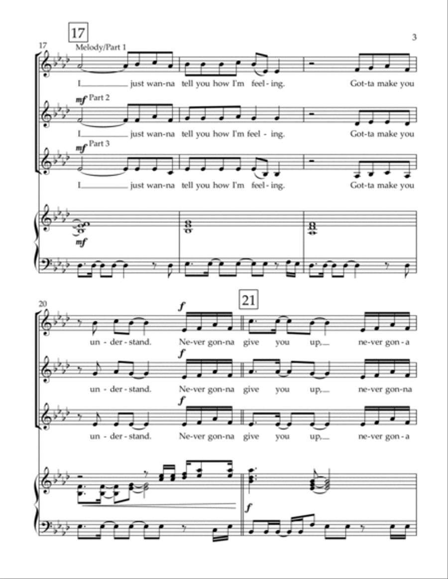 Never Gonna Give You Up SSA scores gallery preview page 3
