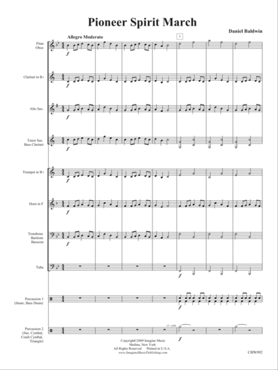 Pioneer Spirit March Concert Band scores gallery preview page 4