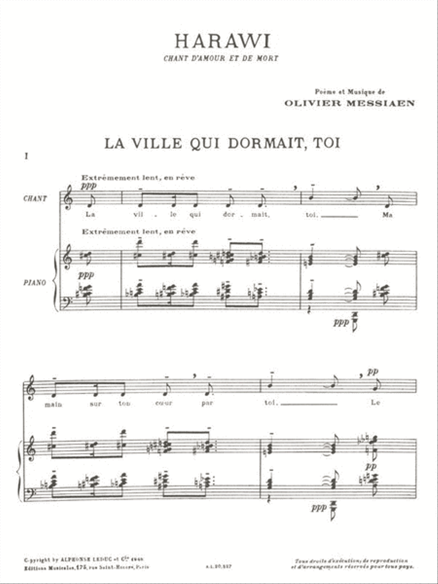 Harawi Pour Chant Et Piano Voice Solo scores gallery preview page 2