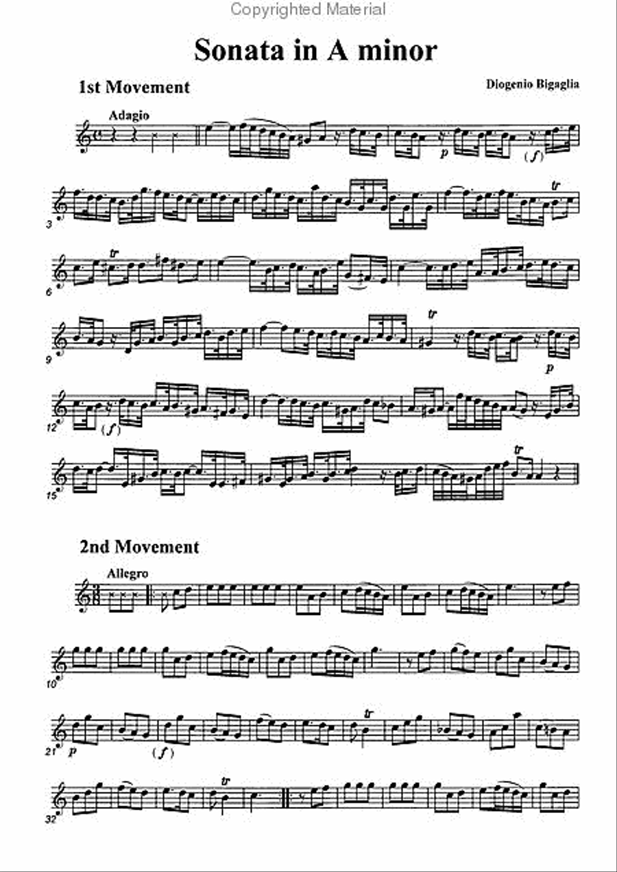 Sonata in A minor Soprano Recorder scores gallery preview page 2