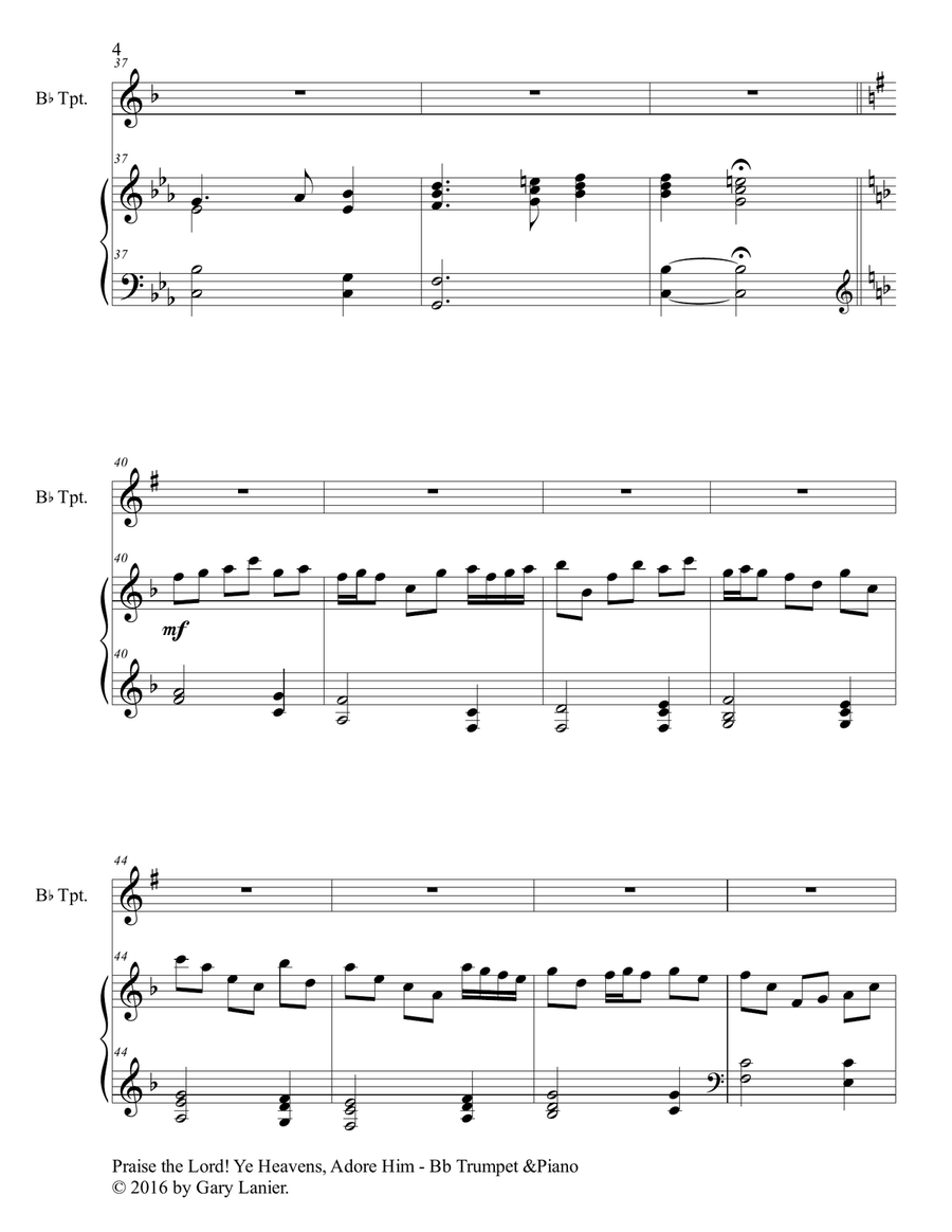 3 Hymns of Praise & Encouragement (Duets for Bb Trumpet and Piano) 3 Hymns of Praise & Encouragement (Duets for Bb Trumpet and Piano) Trumpet Duet scores gallery preview page 5