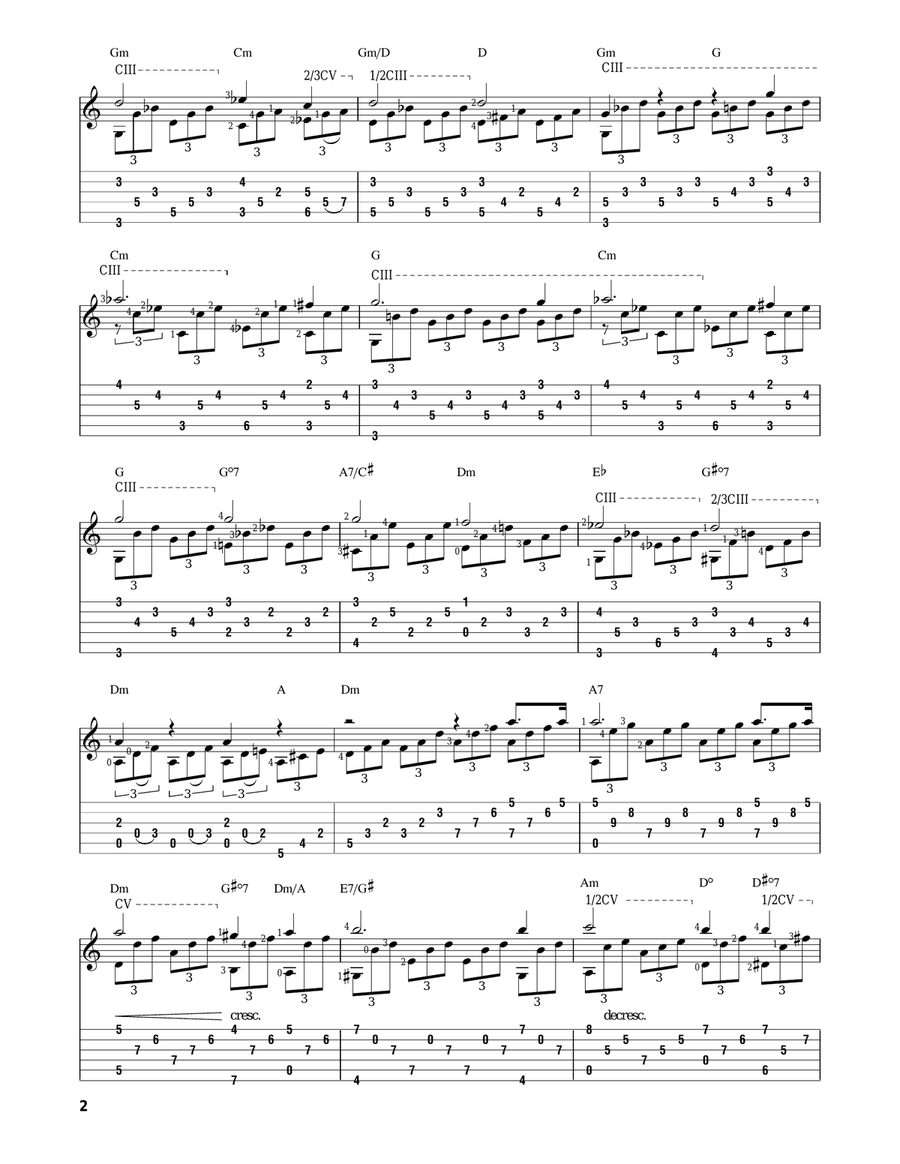 Piano Sonata No. 14 In C# Minor (Moonlight) Op. 27 No. 2 First Movement Theme Acoustic Guitar scores gallery preview page 2