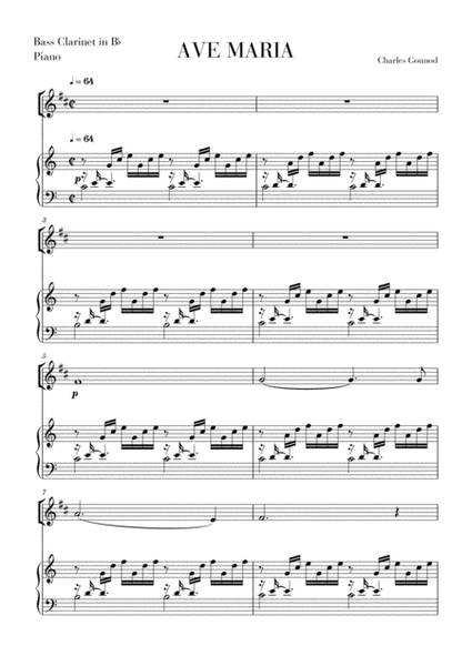 Ave Maria for Bass Clarinet image number null