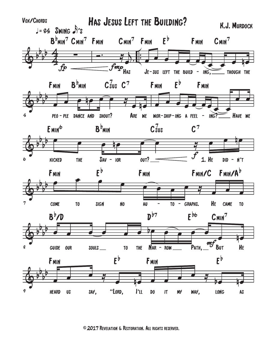 Has Jesus Left the Building? Guitar scores gallery preview page 1