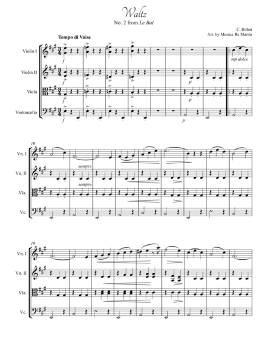 Waltz (No. 2) from Le Bal String Quartet scores gallery preview page 3
