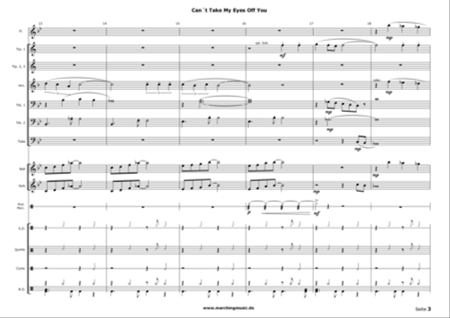 Can't Take My Eyes Off Of You Marching Band scores gallery preview page 3