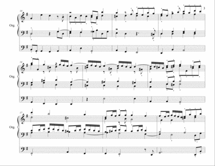 FUGUE IN G MAJOR - G. Tartini - Arr. for Organ 3 staff Organ Solo scores gallery preview page 3