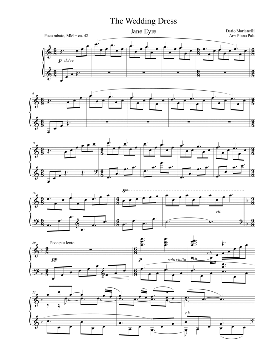 The Dress Piano Solo scores gallery preview page 1