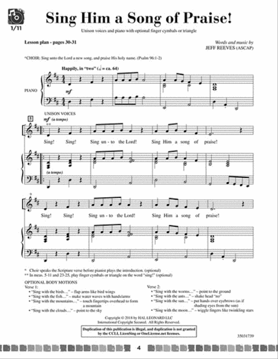 Sing and Celebrate 7! Sacred Songs for Young Voices Sing and Celebrate 7! Sacred Songs for Young Voices Unison Choir scores gallery preview page 4