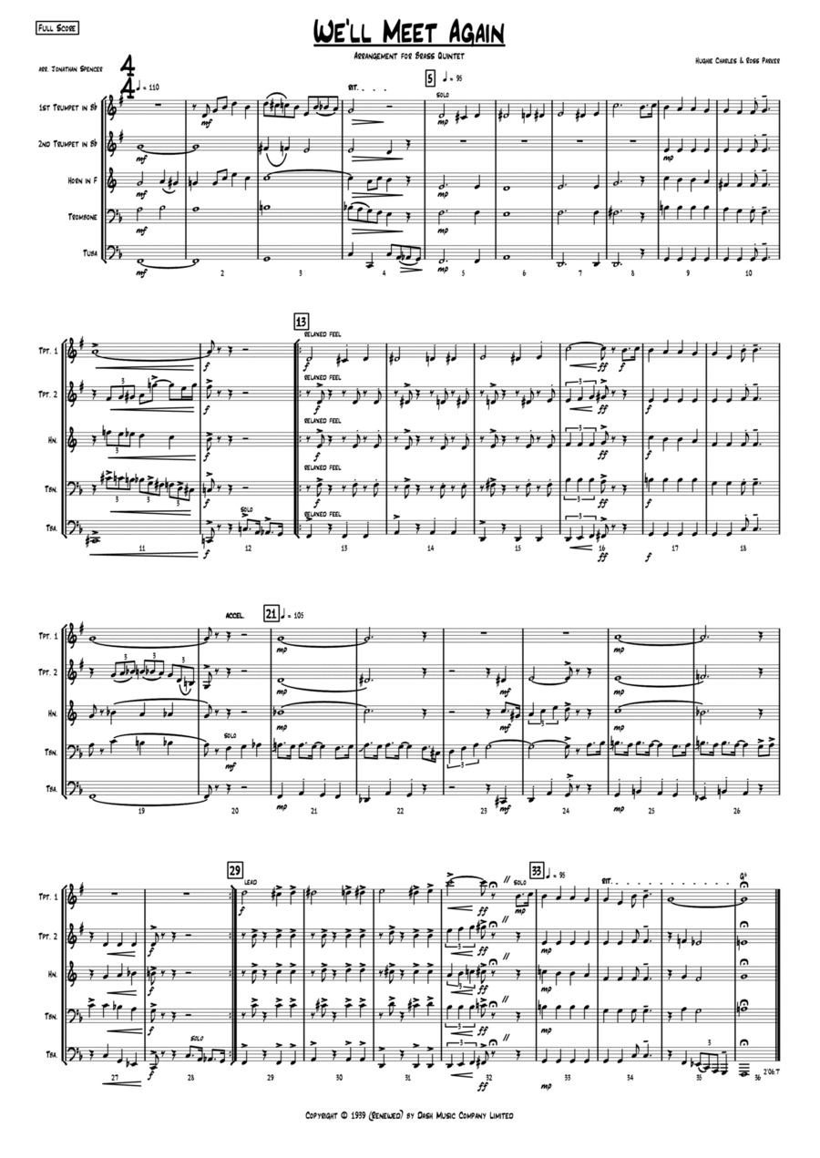 We'll Meet Again Brass Quintet scores gallery preview page 1