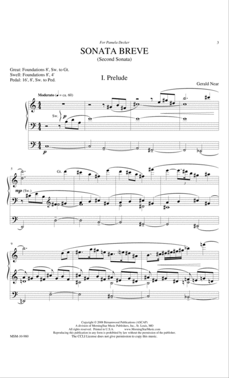 Sonata Breve Sonata Breve Organ scores gallery preview page 2