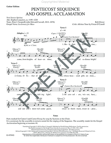 Pentecost Sequence and Gospel Acclamation - Guitar edition