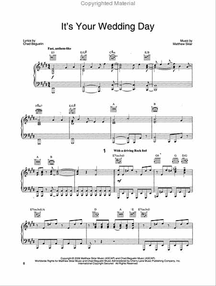 The Wedding Singer The Wedding Singer Piano, Vocal, Guitar scores gallery preview page 2