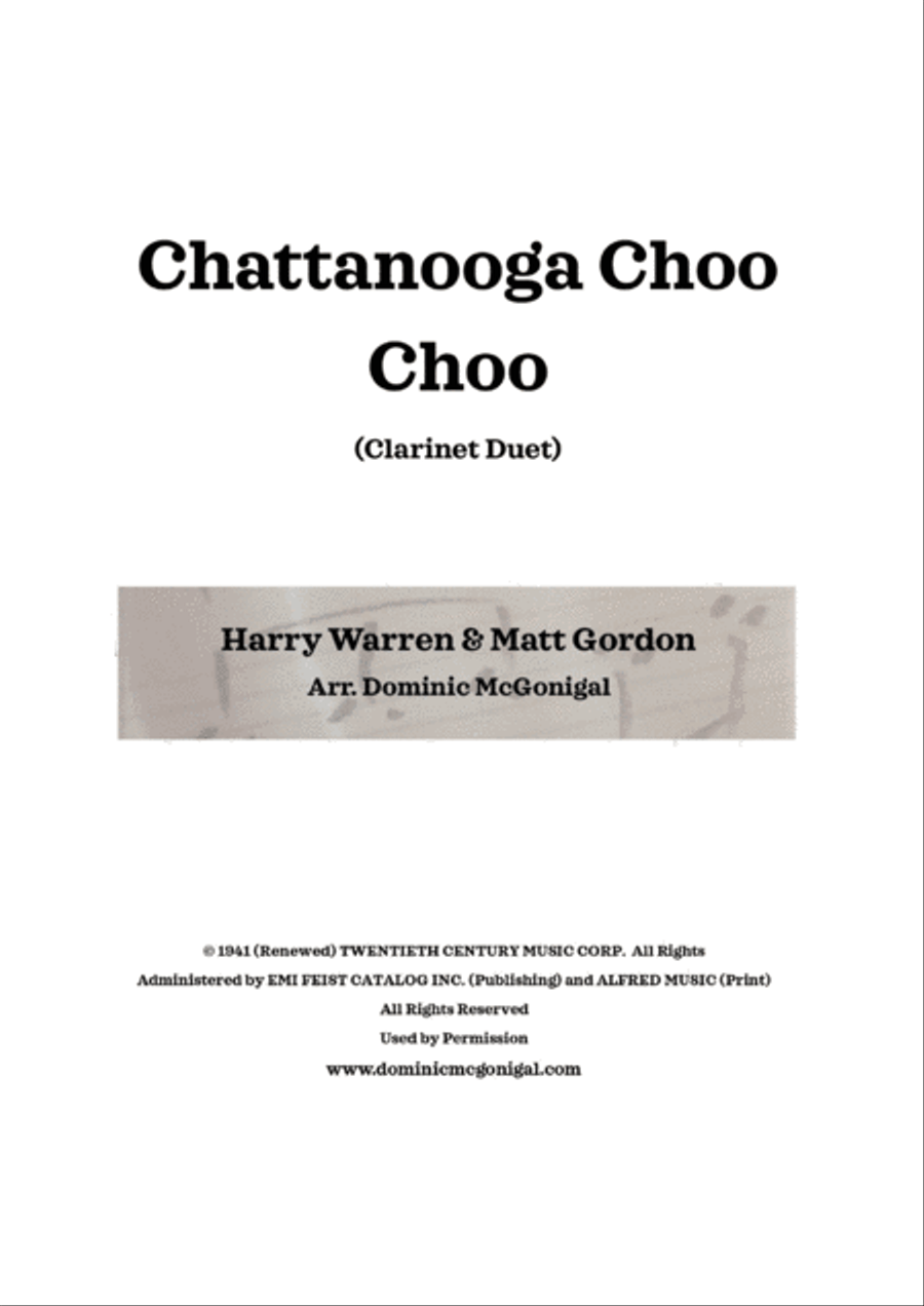Chattanooga Choo Choo Woodwind Ensemble scores gallery preview page 1