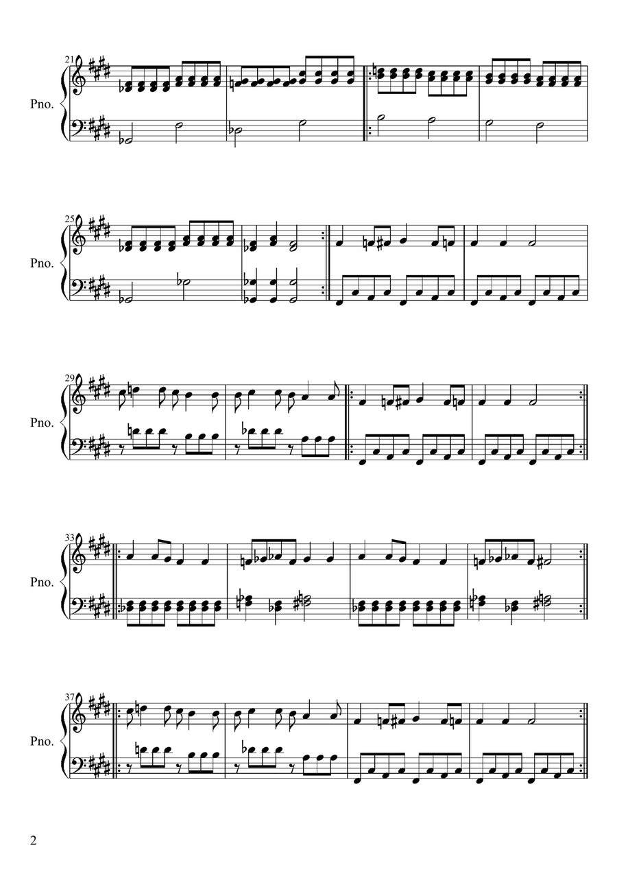 Dance of the devil Piano Solo scores gallery preview page 2