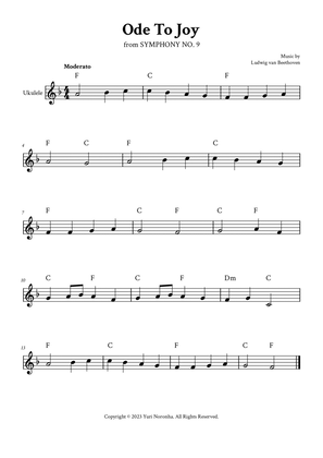 Ode To Joy - For Ukulele (F Major - with Chords)