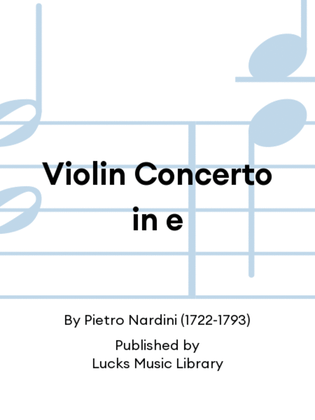 Violin Concerto in e