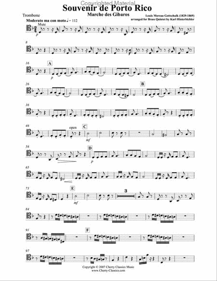 Souvenir de Porto Rico - Marche des Gibaros Brass Quintet scores gallery preview page 10
