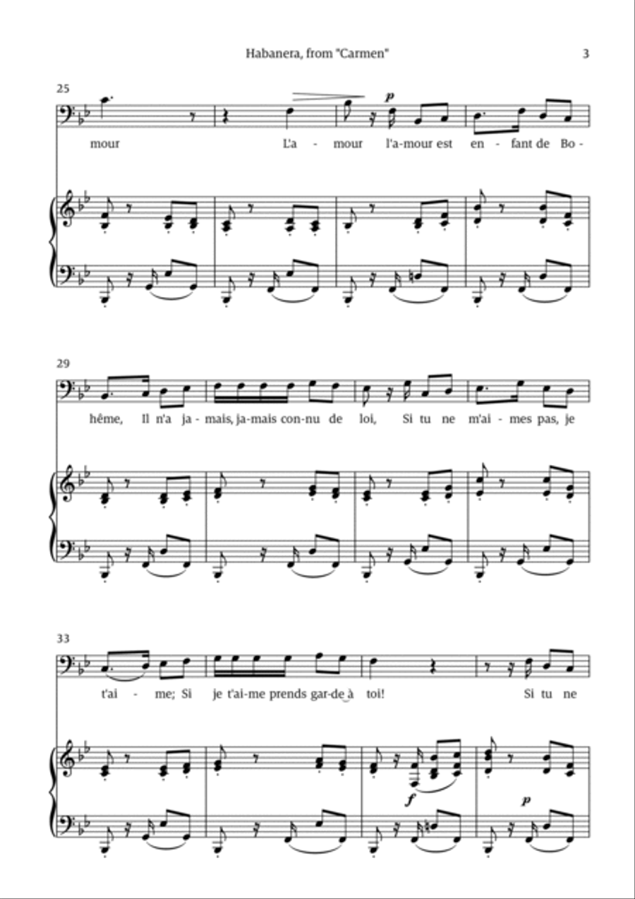 Habanera (for bass - Bb minor/major) Chamber Music scores gallery preview page 3