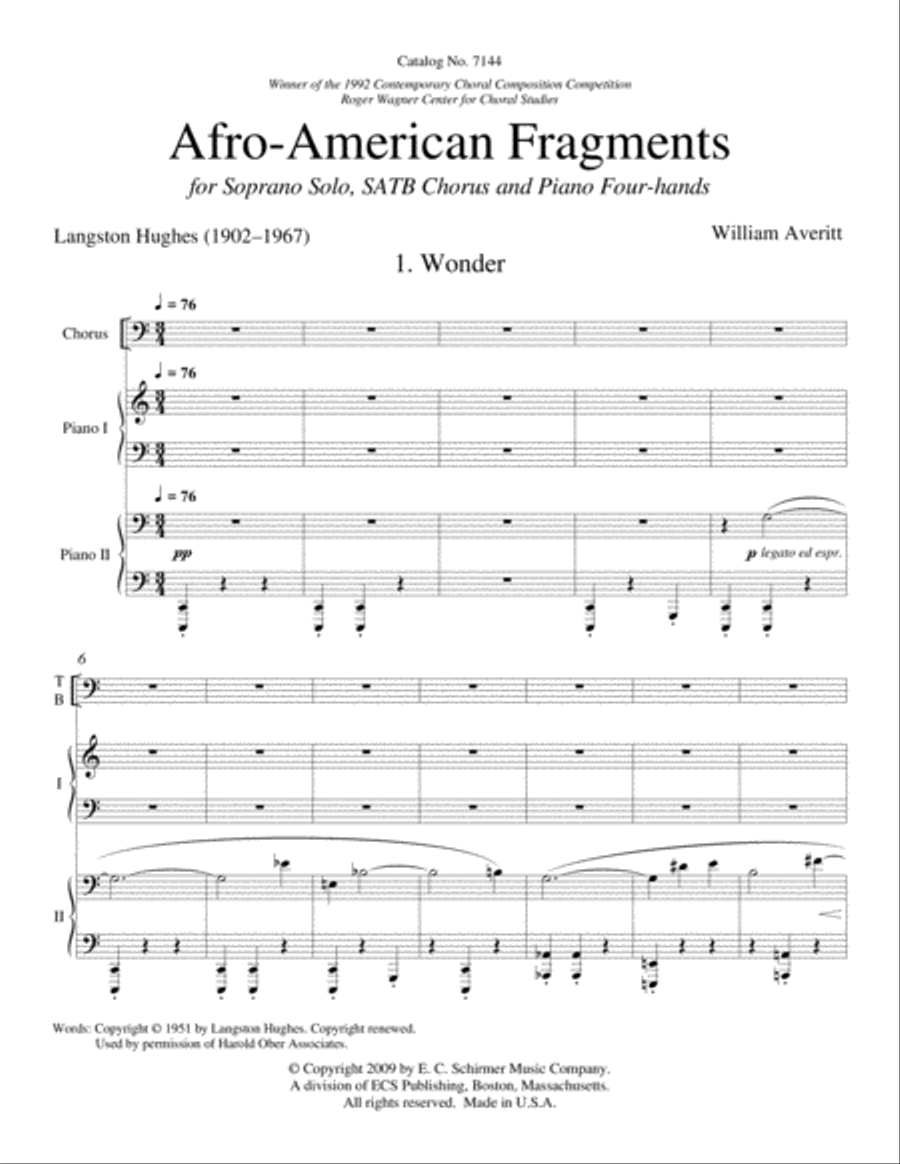 Afro-American Fragments Afro-American Fragments 4-Part scores gallery preview page 3