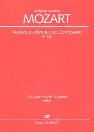 Book cover for Vesperae solennes de Confessore, KV 339