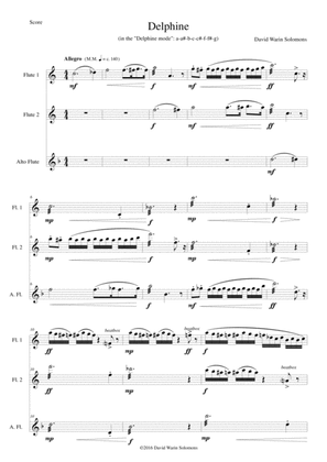 Book cover for Delphine for flute trio (canon a 3)