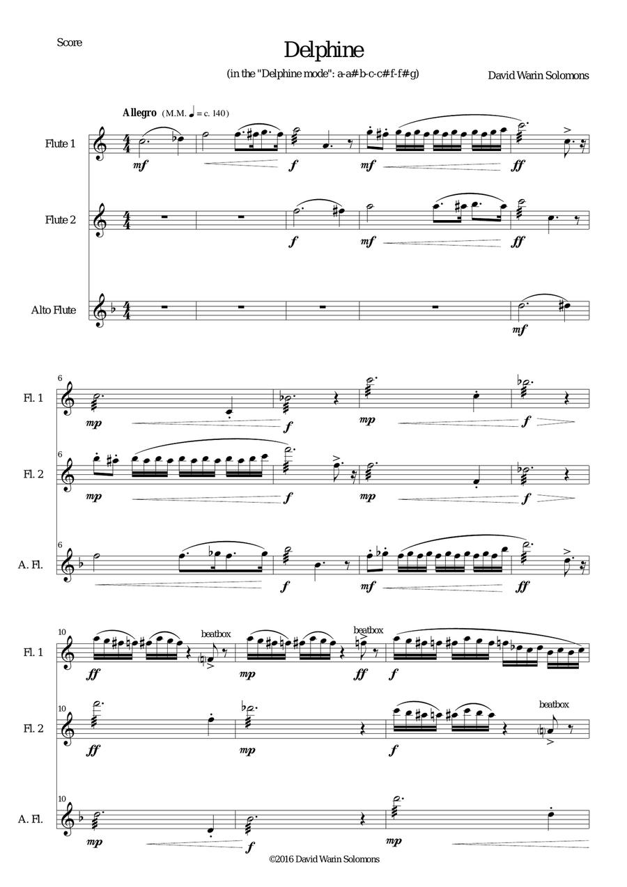 Delphine for flute trio (canon a 3)