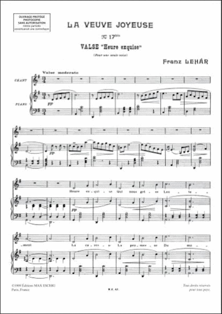 Veuve Joyeuse (Vedova Allegra) N 17B Soprano-Piano