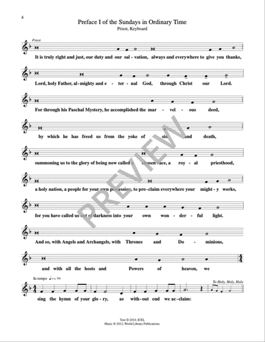 Mass of Awakening-Eucharistic Prayer III-Priest Edition Mass scores gallery preview page 2