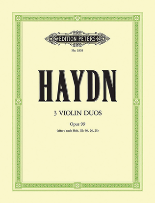 Book cover for 3 Duos Op. 99 for 2 Violins