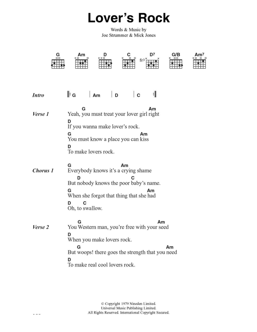 Lover's Rock Lover's Rock Electric Guitar scores gallery preview page 1