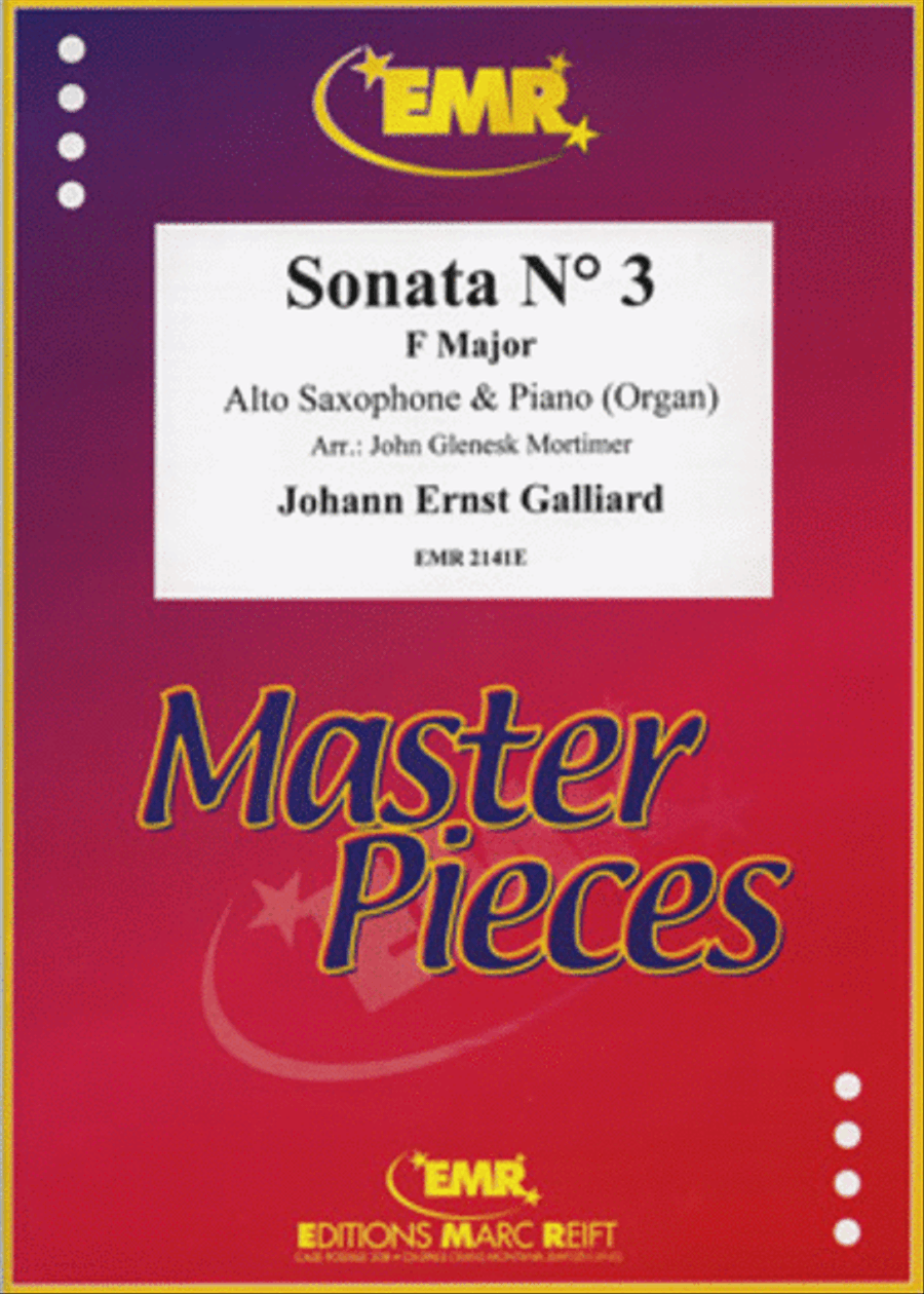 Sonata No. 3 in F Major Alto Saxophone scores gallery preview page 1