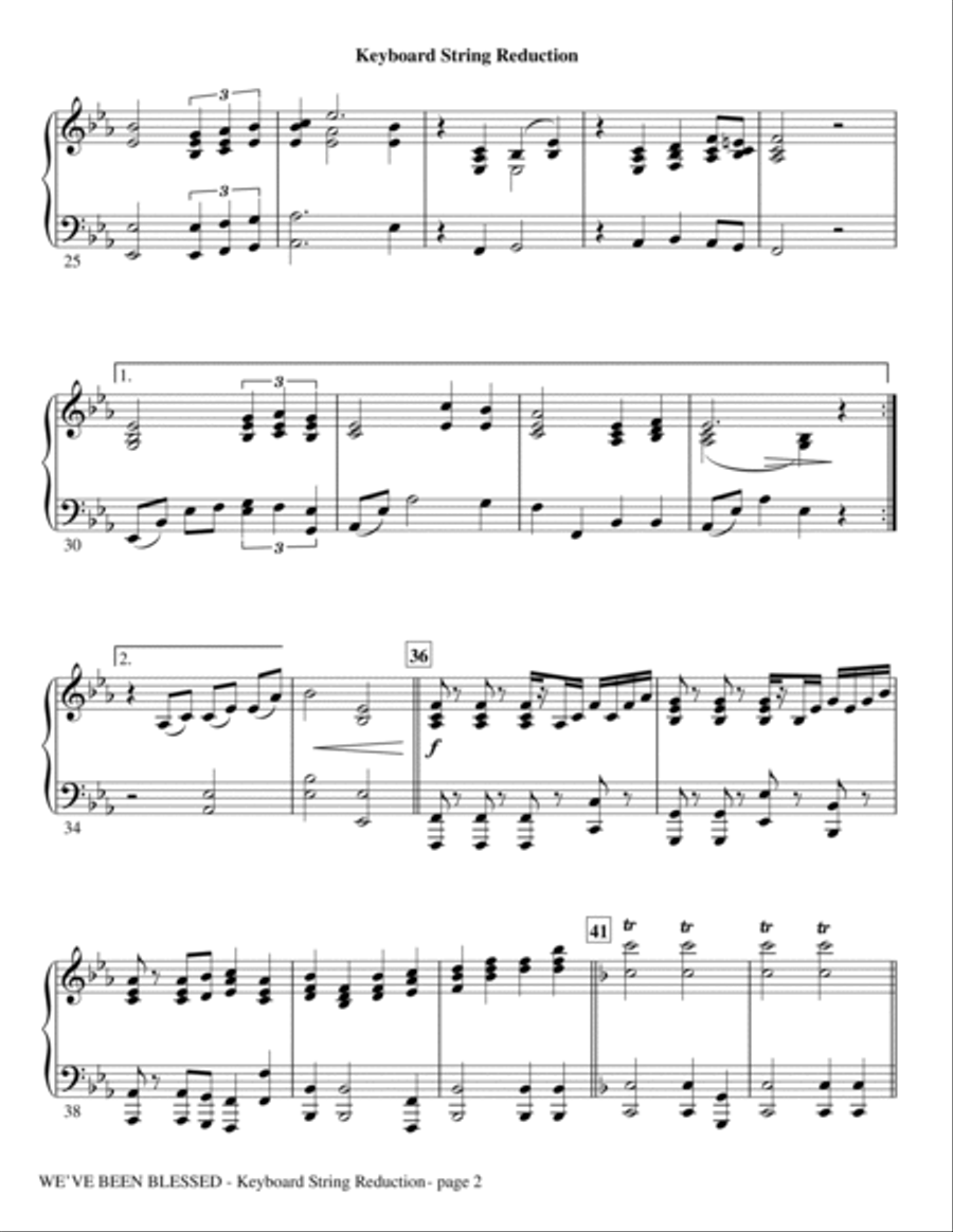 We've Been Blessed - Keyboard String Reduction Choir scores gallery preview page 2