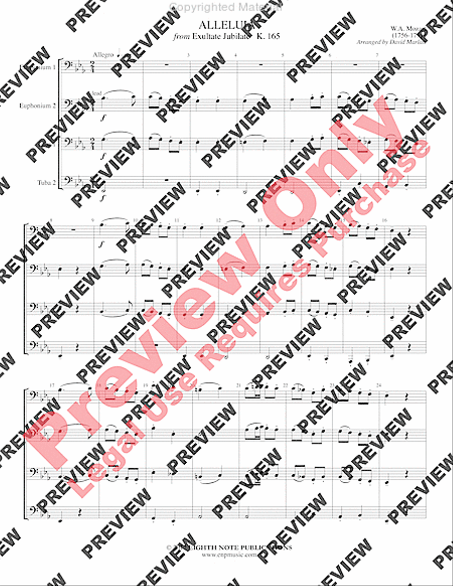 Alleluia (from Exultate Jubilate) Brass Ensemble scores gallery preview page 3