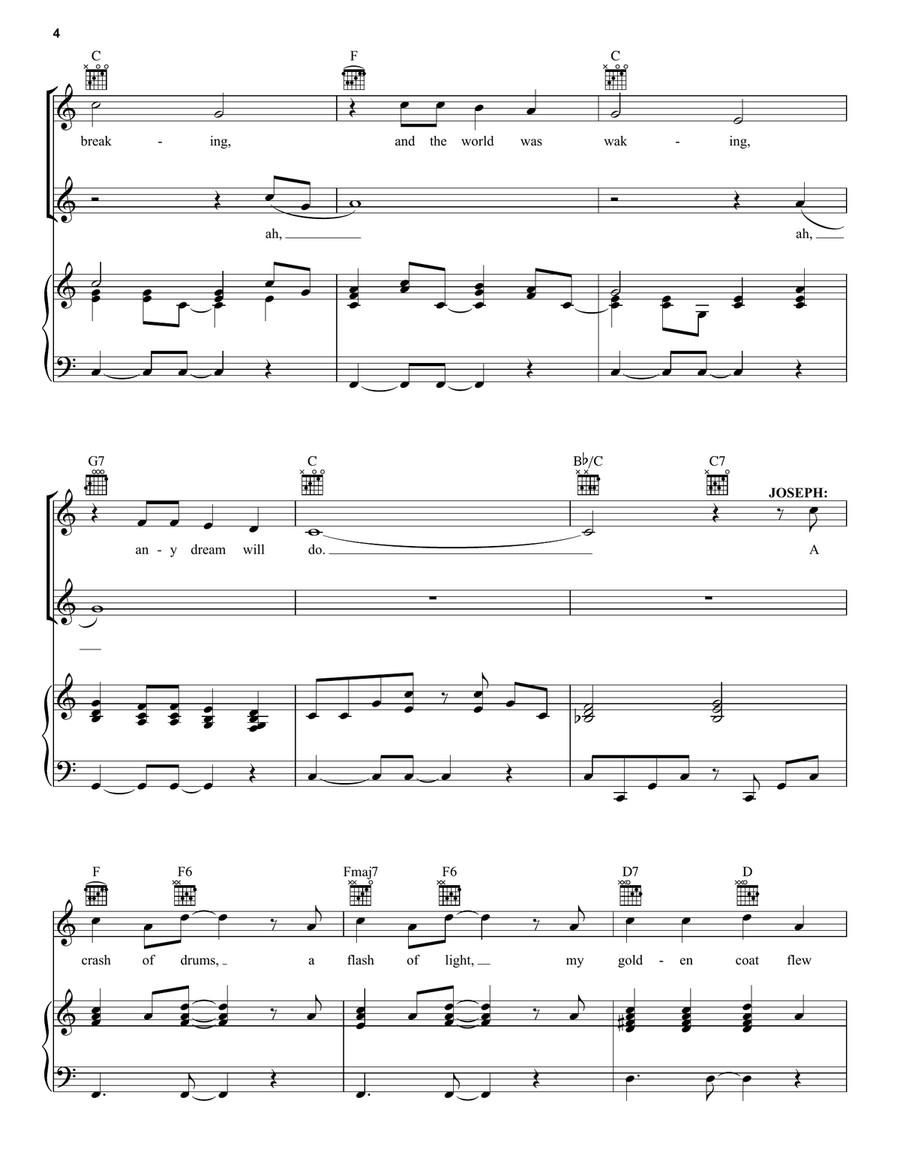 Any Dream Will Do Guitar scores gallery preview page 4
