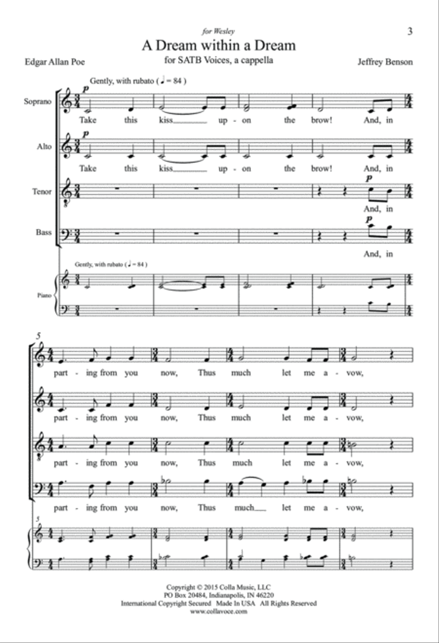 A Dream Within a Dream 4-Part scores gallery preview page 2