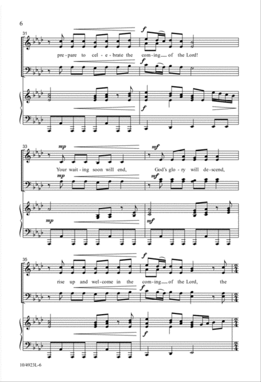 The Coming of the Lord 4-Part scores gallery preview page 6